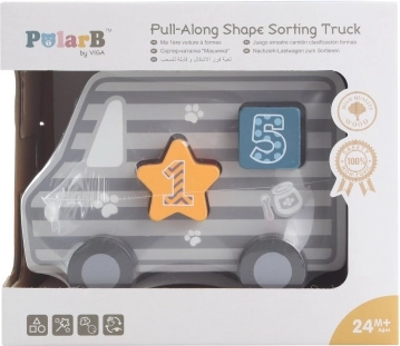 Drvena vučna igračka i umetaljka - kamion