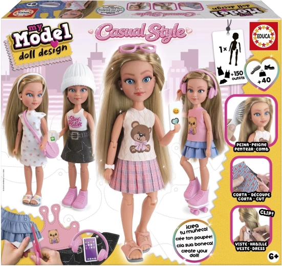 Educa My Model Doll Design kreativni set za dizajn lutke – ležerni stil