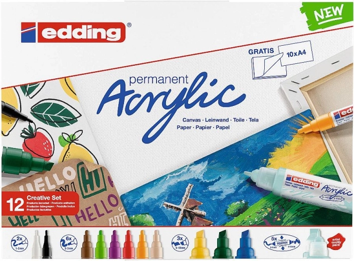 Akrilni markeri Edding Creative – set od 12 boja