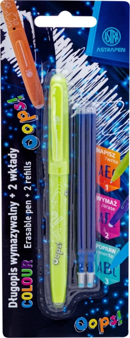 Gumirajuća olovka ASTRA OOPS! 0,6 mm s dodatnim patronama