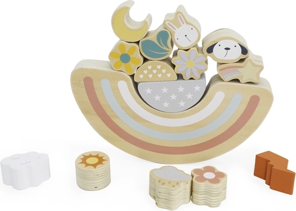 Babu balansirajuća drvena igra pas i mačka