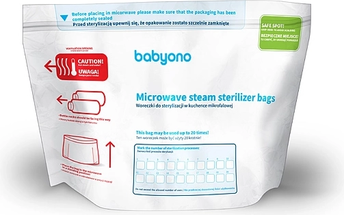BabyOno microwave sterilization bags, 5 pcs