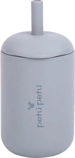 Petú Petú Eli silicone cup with straw dusty blue