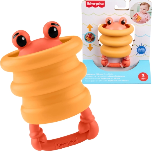 Fisher-Price Squishees rak – silikonska senzorna zvečka i grizalica za bebe