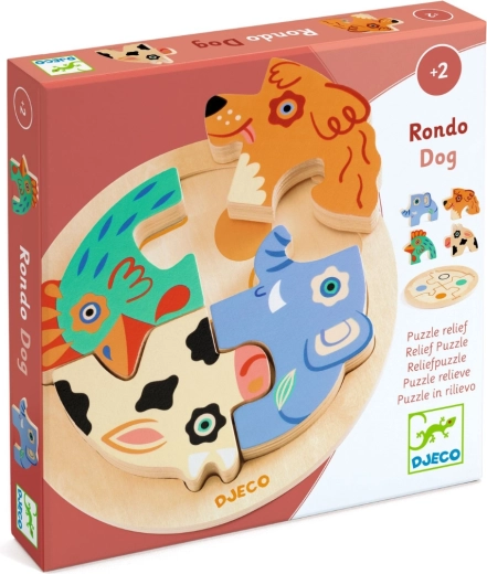 Djeco drvena umetaljka – puzzle sa životinjama (4 dijela)