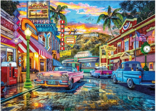 Puzzle HOLLYWOOD – retro ulica, 3000 dijelova