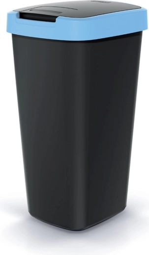 Kanta za otpad Compacta Q Flap 25 l, crna sa svijetloplavim poklopcem