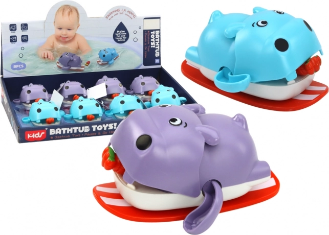 Navijajuća igračka za kupanje – plutajući nilski konj na dasci