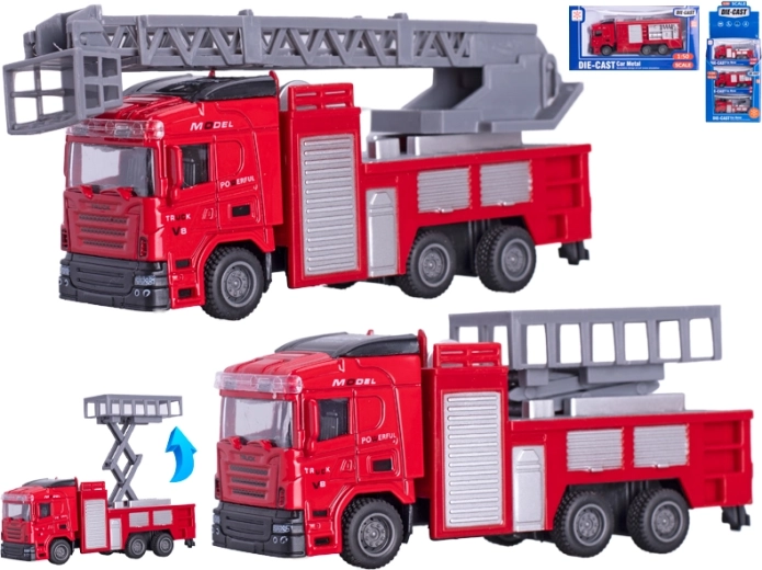 Vatrogasno vozilo metalno 13 cm 1:50 s povratnim pogonom