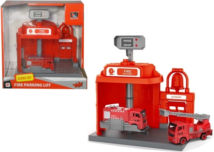 Vatrogasna postaja s autićem koji se spušta na karuselu