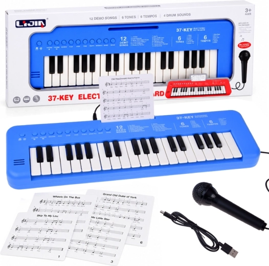 Children's electronic keyboard with 37 keys and microphone