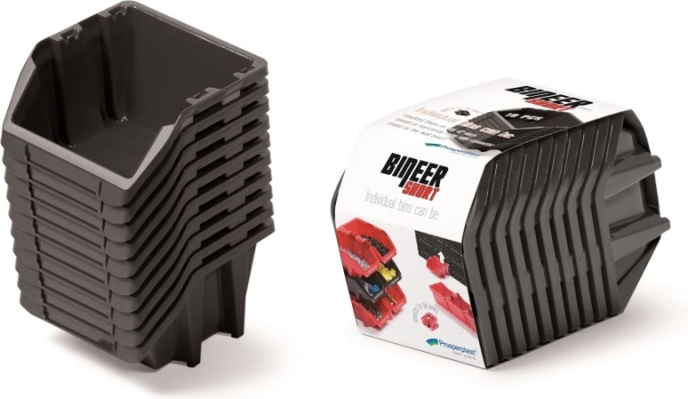 Set spremnika BINEER Short, 10 kom, 180 × 98 × 118 mm, crna