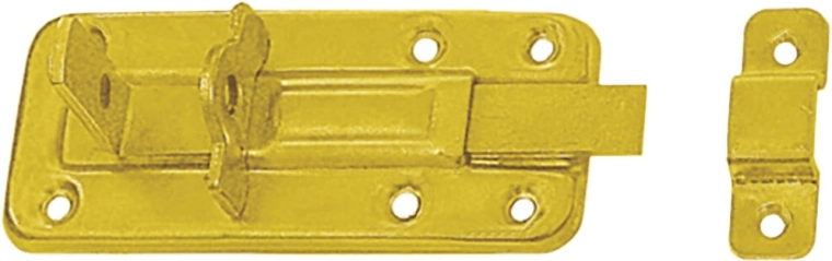 Zasun s lokotom za kapke i vrata 120 × 45 × 1,0 mm, čelik žuto pocinčan