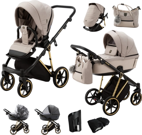Adamex Belissa special edition kombinirana kolica beige/gold