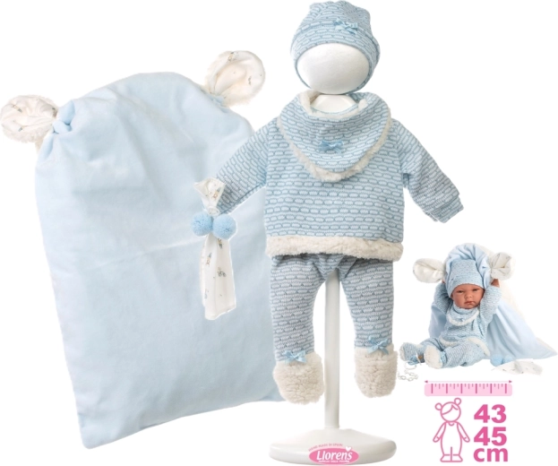 Odjeća za lutku bebicu New Born 40–42 cm s dodacima – 5-dijelni set