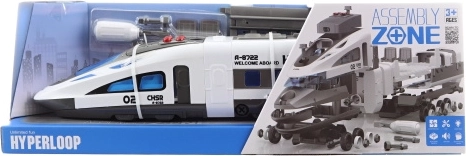 Battery-powered screw-together train with light and sounds
