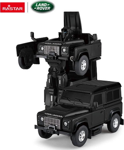 Metalni auto i robot 2 u 1 Land Rover Defender Rastar 1:32 crni - 1 kom