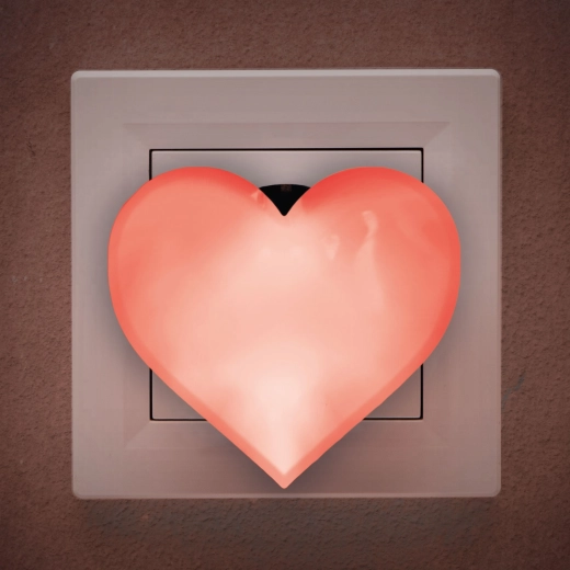 Red heart-shaped LED night light