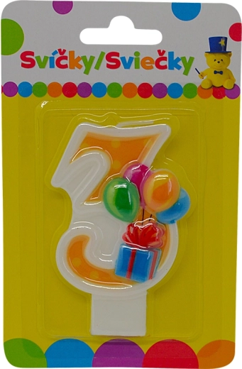 Rođendanska svijeća s balonima broj 3
