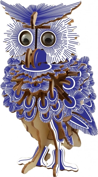 Woodcraft drveni 3D puzzle - Šarena sova