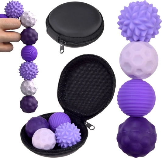 Magnetske antistresne senzorne fidget loptice (4 kom) s futrolom