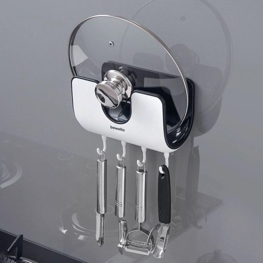 Bathroom holder with 4 movable hooks