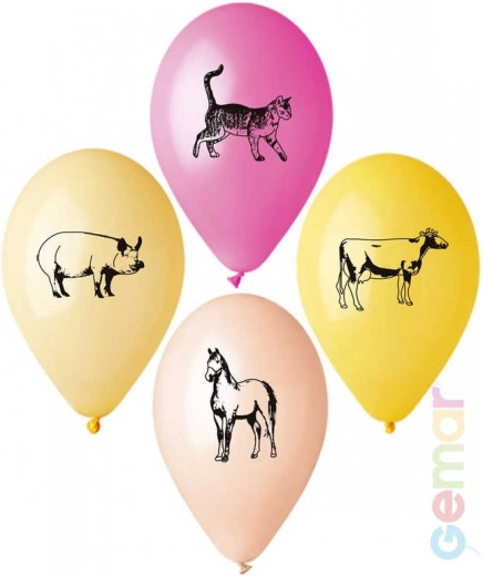Gemar pastelni lateks balon s otiskom farma 26 cm - 1 komad