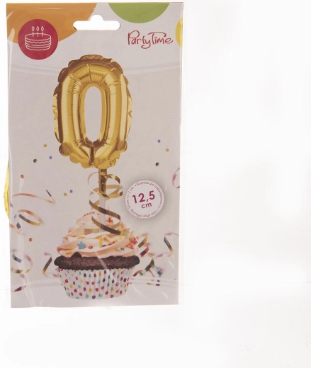 Folijski balon broj 0 zlatni 12,5 cm