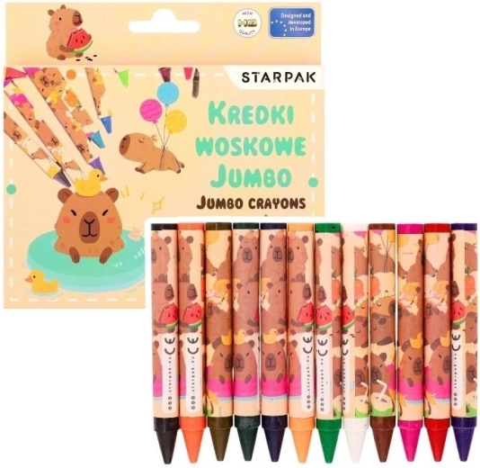 Capybara Jumbo Crayons 12 Colors