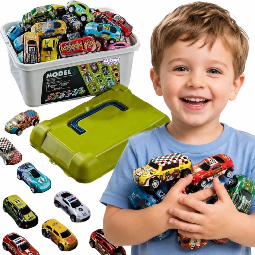 Woopie set trkaćih automobila u kovčegu s kartom - 50 kom.