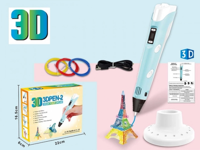 Set 3D olovka s filamentima i USB napojnim kabelom