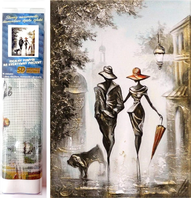 Dijamantno slikanje Romantična šetnja 30x40 cm