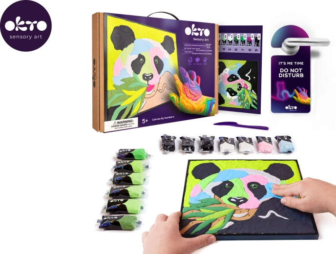 OKTO Panda likovna set za slikanje na platnu 30x30 cm
