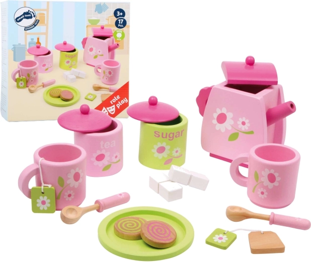 Wooden Tea Set Rose