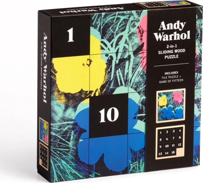Klizajuća drvena slagalica Andy Warhol: Cvijeće 2-u-1