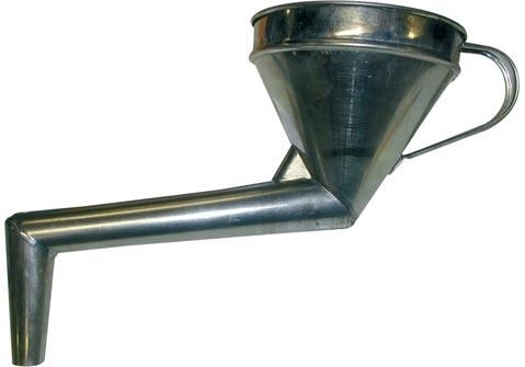 Metalni lijevak s zakrivljenim koljenom sa sitom