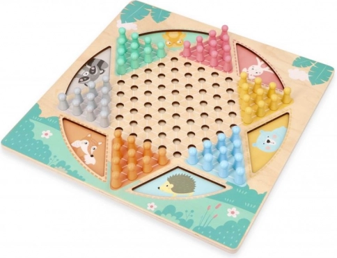 Drvena obostrana društvena igra – HALAMA i Zmije i ljestve