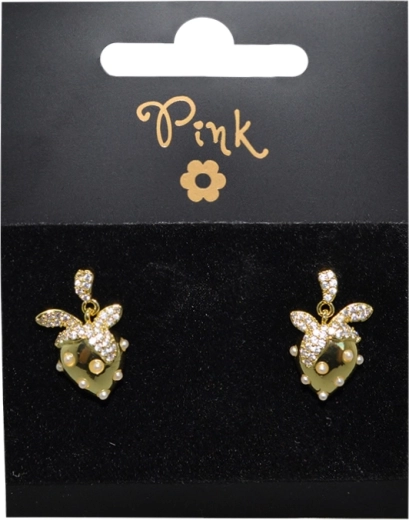 Pozlaćene naušnice Jagoda s kristalima