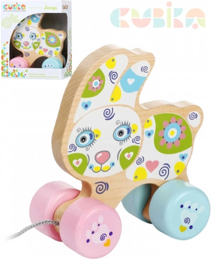 Cubika Wooden Pull-Along Rabbit on Wheels