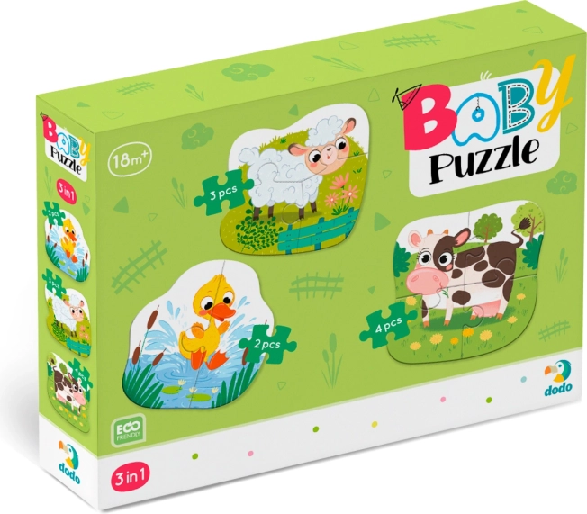 Dodo dječje puzzle Životinje sa seoskog imanja 3u1 (2, 3, 4 dijela)