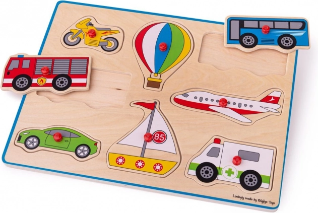 Drvene puzzle prijevozna sredstava Bigjigs Toys