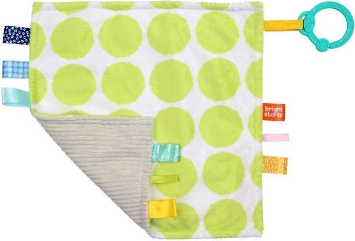 Mazilna dekica s C-prstenom Little Taggies, zelene točkice – Bright Starts