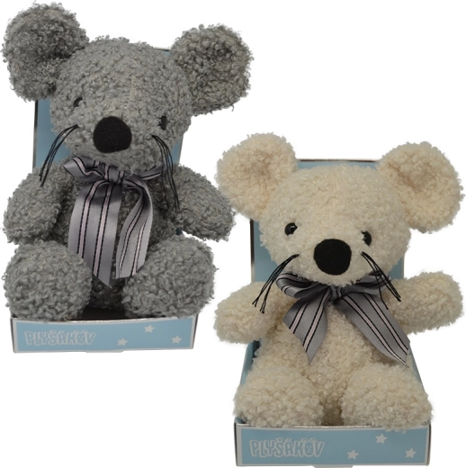 Plišani miš s mašnom 15 cm – više boja