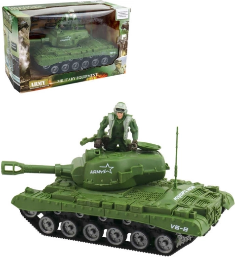 Vojni set: vojni tenk na zamašnjak s figuricom i dodacima 26 cm