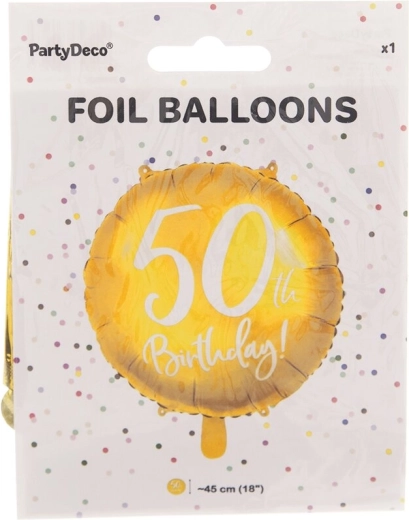 Folijski balon broj 50 zlatni 45 cm