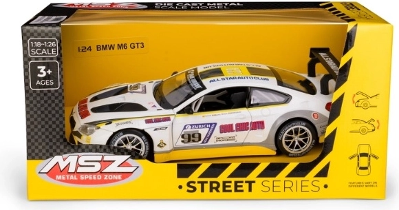 MSZ BMW M6 GT3 racing car model 1:24 white