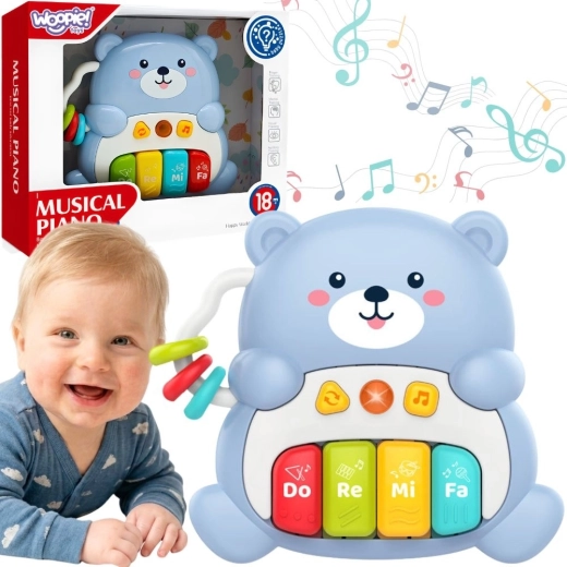 Woopie Baby interaktivni glazbeni plišani medvjedić s klavirom