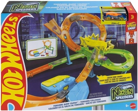 Hot Wheels neonska trkaća staza Tornado Jump Crush Neon Speeders