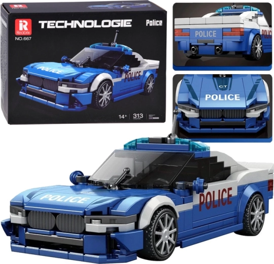 Construction Kit Sports Police Car, 313 Pieces