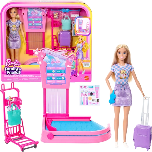 Barbie na aerodromu – prijava i preuzimanje prtljage, set za igru s lutkom i dodacima
